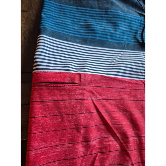 ONeill Hyperfreak Mens Striped Red & Blue Boardshorts Size 33 - Picture 5 of 6